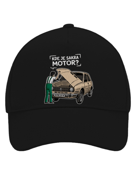 Kde je motor? šiltovka baseballka Black