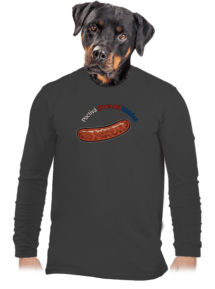 Poctivá buchta a klobása pánske dlhý rukáv Dark Grey