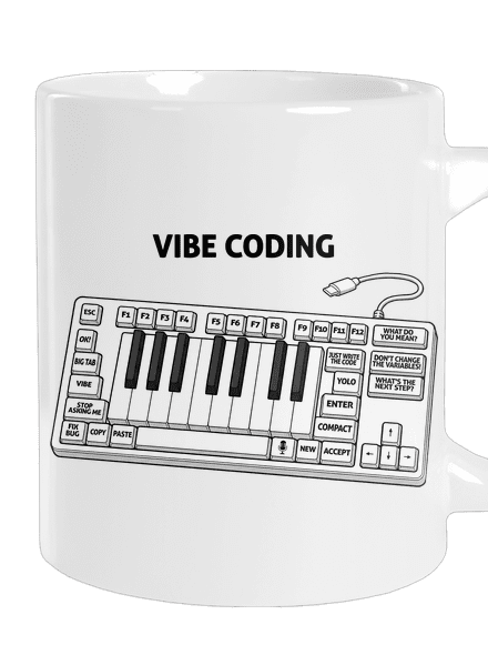 Vibe coding veľký hrnček White