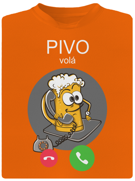 Pívo volá pánske športové tričko Neon Orange