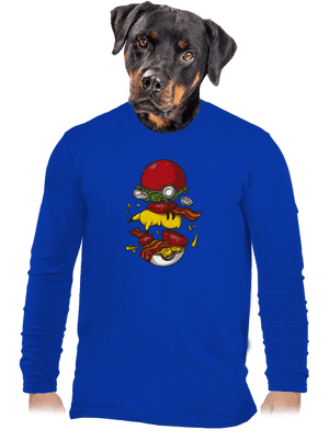 Pokémon burger pánske dlhý rukáv Royal Blue