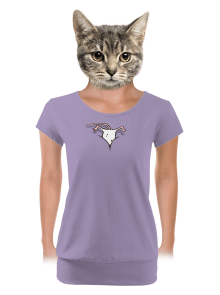 Myš vo výstrihu dámske tričko s lemom Lavender