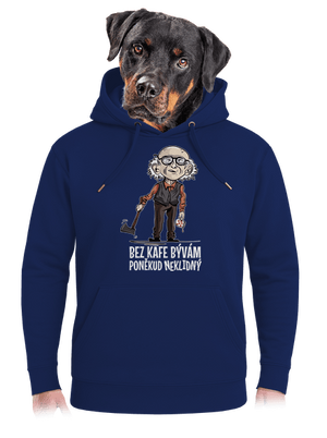 Neklidný bez kafe unisex mikina premium Navy