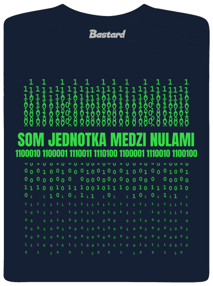 Jednotka medzi nulami pánske tričko Navy