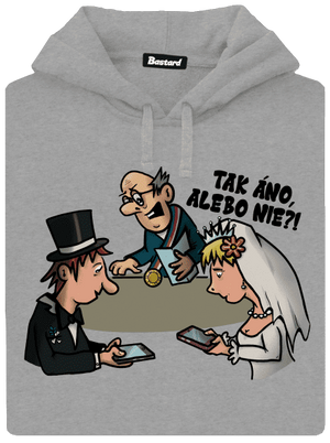 Svadobný obrad pánska mikina klokanka Light Melange