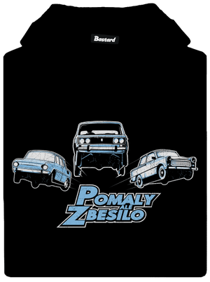 Pomaly a zbesilo pánska mikina klokanka Black