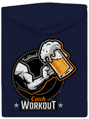 Czech workout pánska mikina na zips Navy