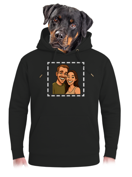 Karikatúra z vlastnej fotky unisex mikina premium Dark Black