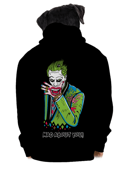 Joker a Harley pánska mikina na zips Black
