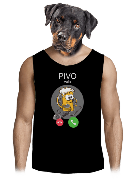 Pívo volá pánske tielko Black