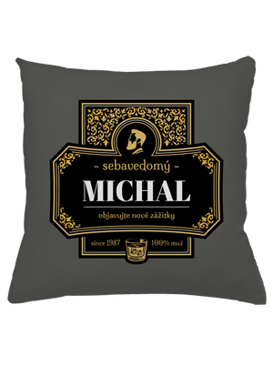 Alkoholová etiketa vankúš Gray Pol