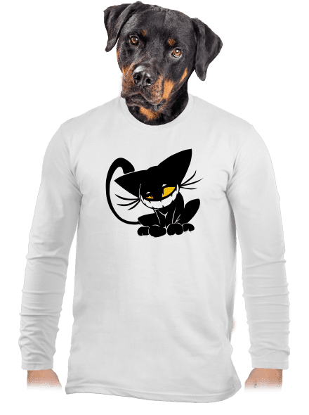 Evil cat pánske dlhý rukáv White