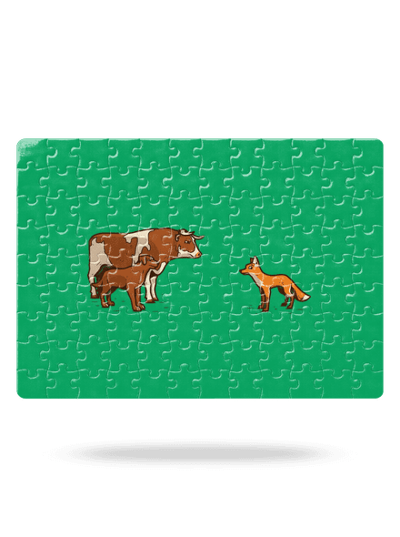 Vůl, pes a vulpes puzzle White