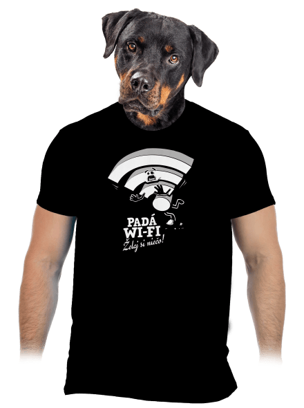 Padá wi-fi pánske tričko Black