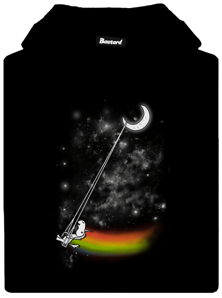 Unicorn Universe pánska mikina klokanka Black