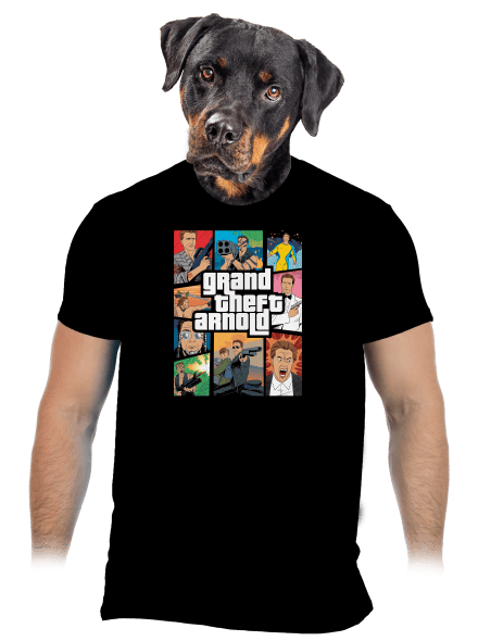 Grand Theft Arnold pánske tričko Black