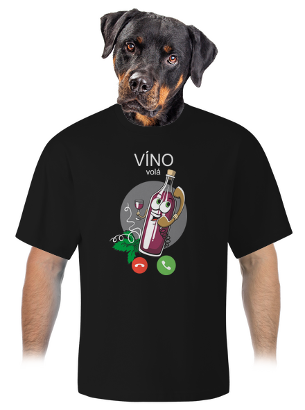 Červené víno volá unisex tričko oversized Black