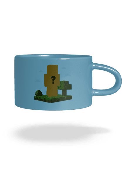 Minecraft z vlastnej fotky hrnček makronka Blue Macaron