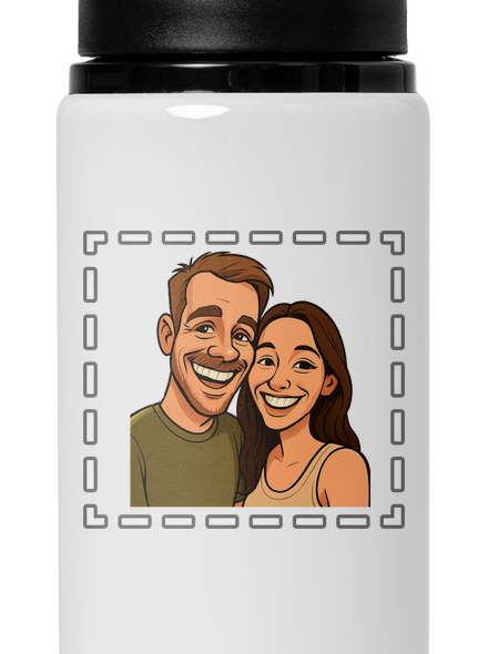 Karikatúra z vlastnej fotky flaša na vodu White