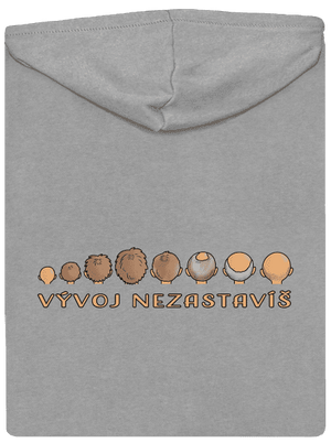 Vývoj nezastavíš pánska mikina na zips Light Melange