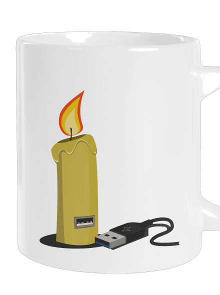 USB sviečka veľký hrnček White