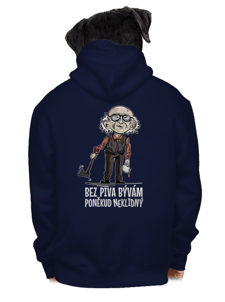 Neklidný bez piva pánska mikina na zips Navy