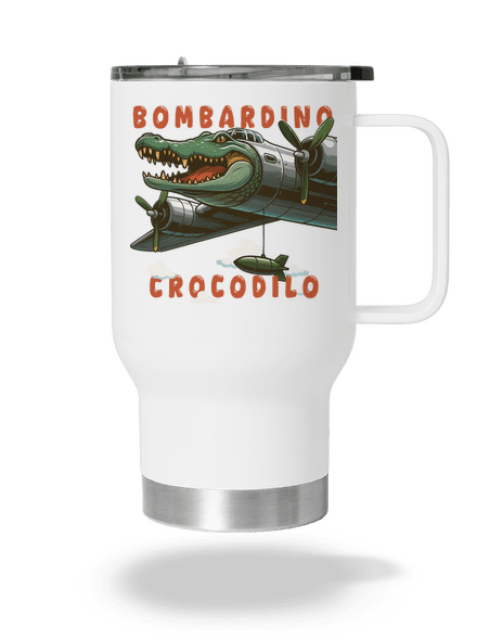 Bombardino Crocodilo – Italian Brainrot termohrnček White