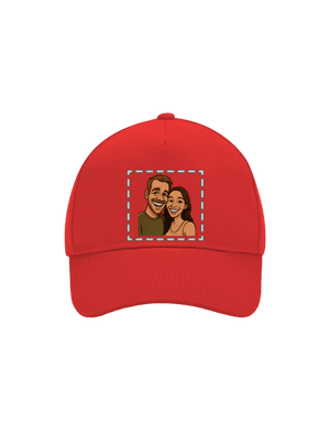 Karikatúra z vlastnej fotky šiltovka baseballka Classic Red