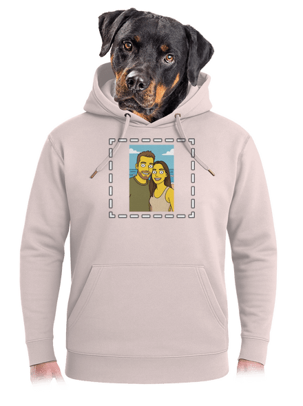 Simpsonovi z vlastnej fotky unisex mikina premium Rose Chalk