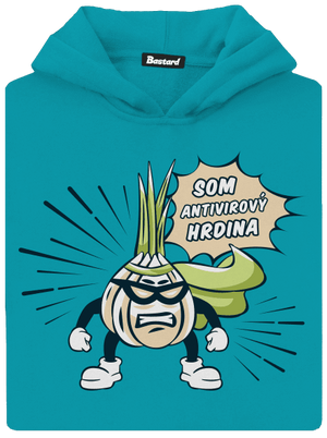 Antivirový hrdina detská mikina klokanka Hawaiian Blue