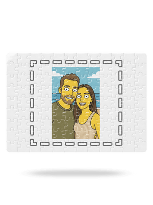 Simpsonovi z vlastnej fotky puzzle White