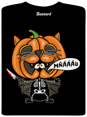 Halloweenská kočička pánske tričko Black