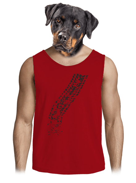 Prejdený pánske tielko Red