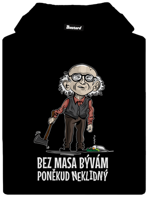 Neklidný bez masa pánska mikina klokanka Black