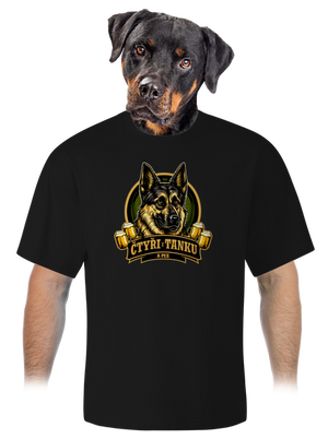 Čtyři z tanku a pes unisex tričko oversized Black