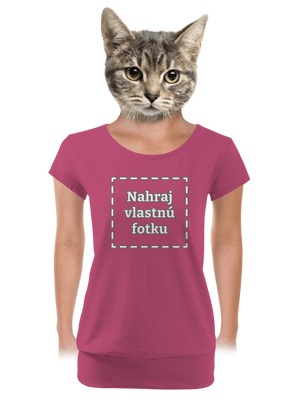 Vlastná potlač dámske tričko s lemom Magenta
