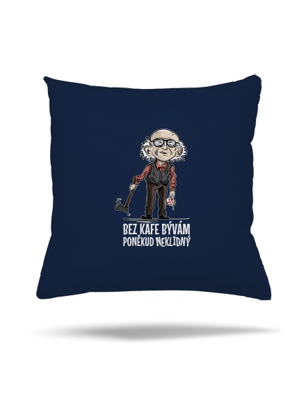 Neklidný bez kafe vankúš Dark Navy