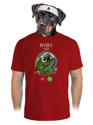 Ryby volají pánske športové tričko Red Mal