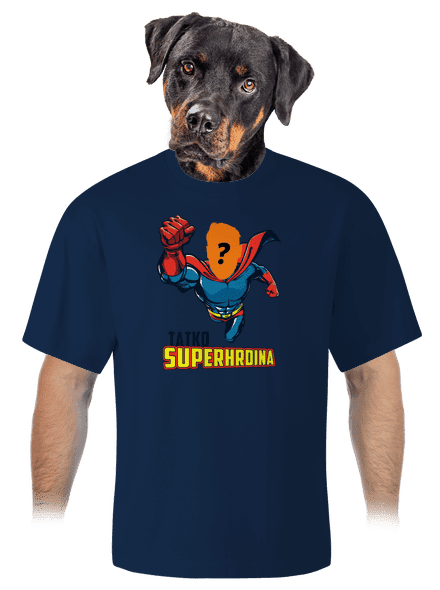 Tatko superhrdina unisex tričko oversized Midnight Blue