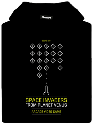 Space Invaders dámska mikina klokanka Black
