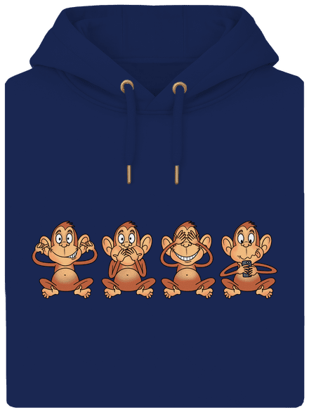 Opička s mobilom unisex mikina premium Navy