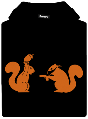 Veveričky pánska mikina klokanka Black