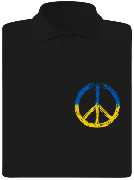 Ukrajina - Peace pánska polokošeľa Black