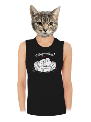 Milujem túlenie dámske tielko voľné Black