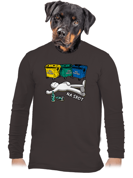 Tříděný odpad pánske dlhý rukáv Bear Brown