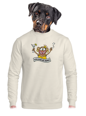 Kráľovná mejdanov unisex mikina bez kapucne Off White