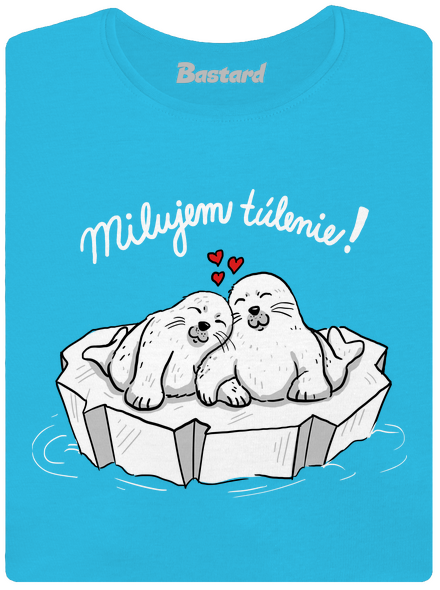 Milujem túlenie dámske tričko s lemom Blue Atol