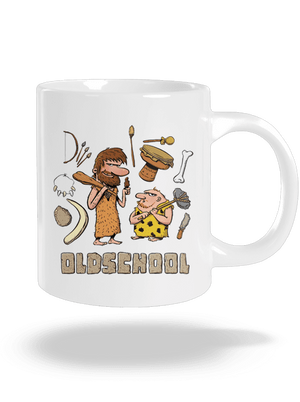 Oldschool veľký hrnček White