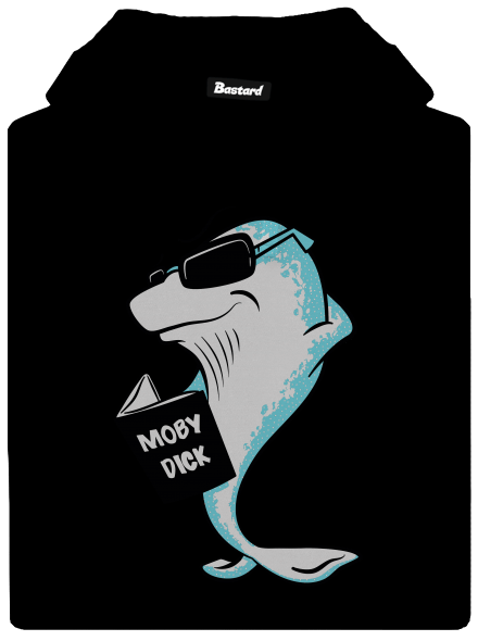 Moby Dick pánska mikina klokanka Black