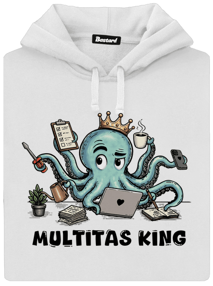 Multitas king dámska mikina klokanka White